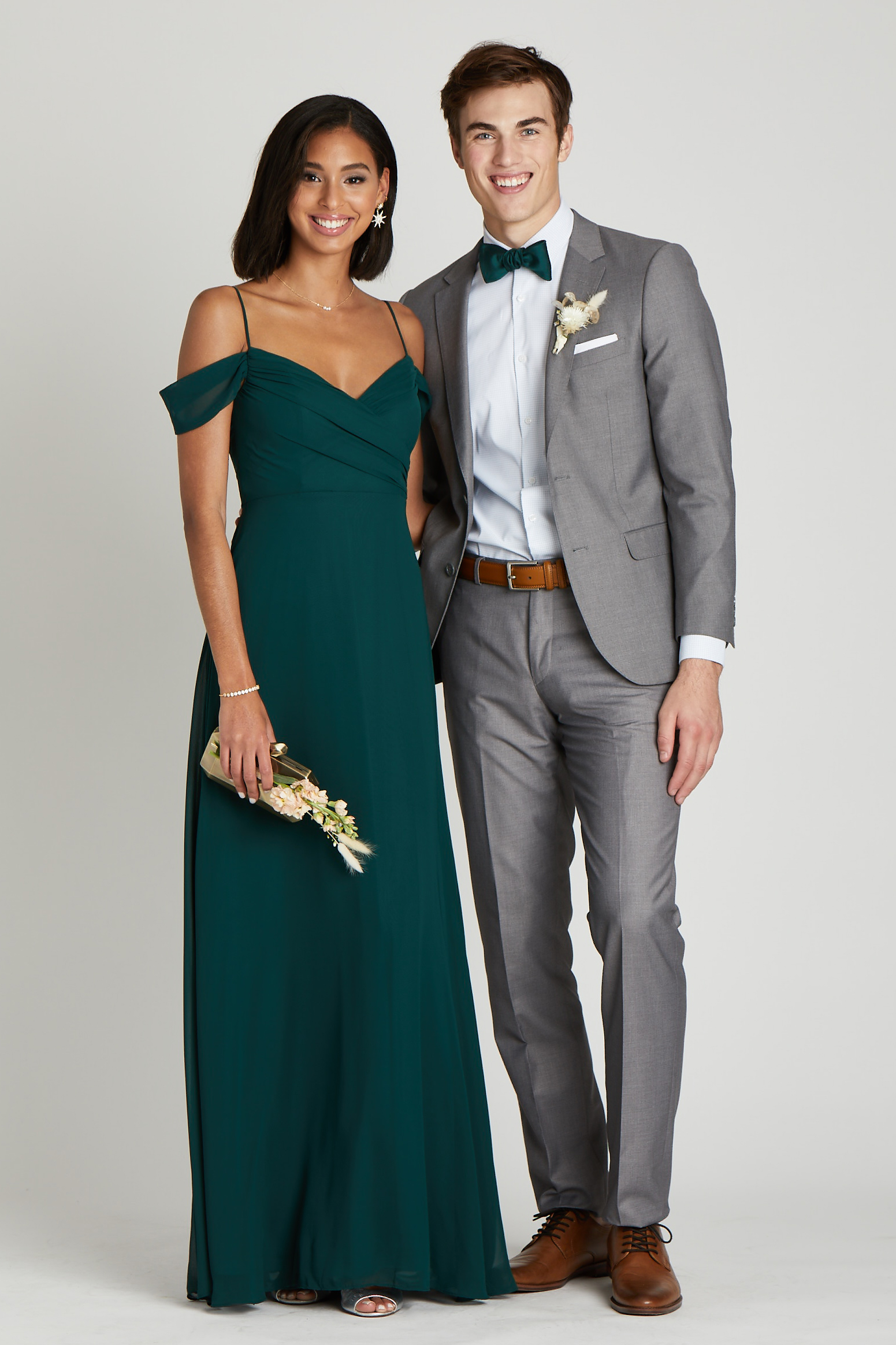 Green store gray dress